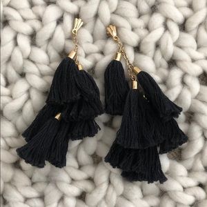 Black Tassel Earrings